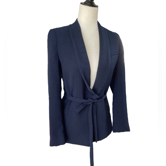BA&SH Padova Belted Jacket Blazer Navy US size 4 - Picture 5 of 11